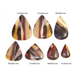 Cabochon Jasp Mokait Mineral Natural cu Gaura - Picatura - 31-61x20-45x3-5 mm - 1 Buc