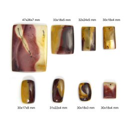 Cabochon Jasp Mokait Mineral Natural cu Gaura - Dreptunghi - 19-55x13-40x4-8 mm - 1 Buc