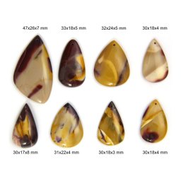 Cabochon Jasp Mokait Mineral Natural cu Gaura - Picatura - 30-47x17-26x3-8 mm - 1 Buc