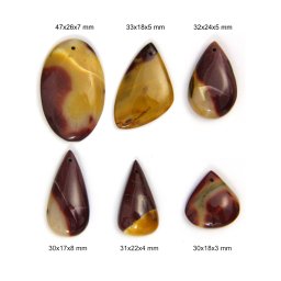 Cabochon Jasp Mokait Mineral Natural cu Gaura - Picatura - 19-34x13-21x3-6 mm - 1 Buc