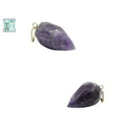 Pandantiv Ametist Natural Picatura Fatetat - 26-28 x 14-17 mm - 1 Buc