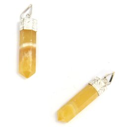 Pandantiv din Calcit Galben Natural Obelisc - 36-40 x 8-10 mm - 1 Buc