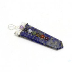 Pandant Lapis Lazuli - 7 Chakre - 53-58 x 19-21 x 6-9 mm - 1 Buc