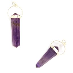 Pandantiv Ametist Veracruz Natural 2 Varfuri - 45-53 x 17-20 mm - 1 Buc