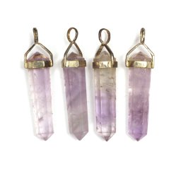 Pandantiv din Ametist Lavanda Natural - Argint 925 - Obelisc 43-46 x 9-12 mm - 1 Buc