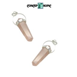 Pandantiv din Cuart Roz Obelisc - 50-53 x 18 mm - 1 Buc