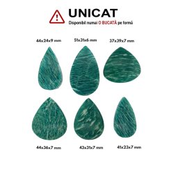 Cabochon din Amazonit de Forma Picatura - 37-51 x 23-39 x 7-9 mm