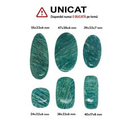 Cabochon din Amazonit de Forma Oval - Dreptunghi - 24-55 x 17-28 x 6-8 mm