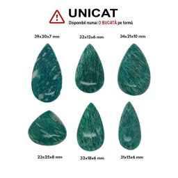 Cabochon din Amazonit de Forma Picatura - 23-39 x 15-25 x 6-10 mm
