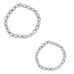 Bratara Perle de Cultura Bob de Orez Diametru 52 mm - 6-9 x 5-6 mm