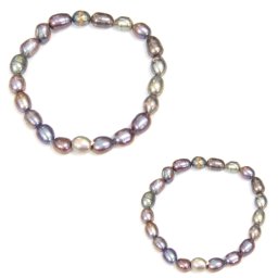 Bratara Perle de Cultura Bob de Orez Diametru 52 mm - 8-11 x 7-8 mm