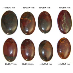 Cabochon / Pandantiv Jasp Heliotrop Mineral Natural - Oval - 40-49x27-32x5-7 mm - 1 Buc