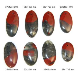 Cabochon / Pandantiv Jasp Heliotrop Mineral Natural - Oval - 27-38x17-20x4-6 mm - 1 Buc