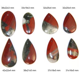 Cabochon / Pandantiv Jasp Heliotrop Mineral Natural - Oval - Picatura - 31-42x16-25x3-5 mm - 1 Buc
