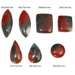 Cabochon / Pandantiv Jasp Heliotrop Mineral Natural - Oval - Picatura - Dreptunghi - Cerc - 20-42x16-24x4-6 mm - 1 Buc