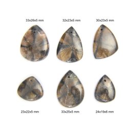 Cabochon din Andaluzit cu Gaura - Picatura - 23-33x19-27x4-7 mm - 1 Buc