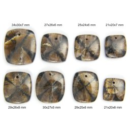 Andaluzit Natural Cabochon Patrat cu Gaura pentru Pandantiv 23-33x19-27x4-7 mm – 1 Buc
