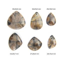 Cabochon din Andaluzit cu Gaura - Picatura - 25-35x16-34x4-7 mm - 1 Buc