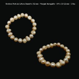 Bratara Perle de Cultura Diametru 52 mm - Margele Neregulate - 8-9 x 10-12 mm - 1 Buc
