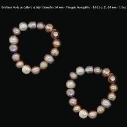 Bratara Perle de Cultura Diametru 54 mm - Margele Neregulate - 10-12 x 11-14 mm - 1 Buc