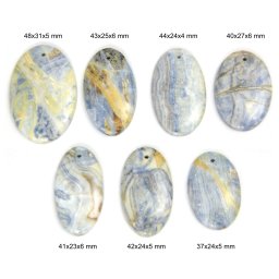 Cabochon Scheelit cu Gaura - Oval - 37-48x23-31x4-6 mm - 1 Buc