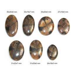 Cabochon din Andaluzit cu Gaura - Oval - 24-35x16-25x5-7 mm- 1 Buc