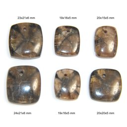 Cabochon din Andaluzit cu Gaura - Patrat - 19-24x15-21x5-6 mm- 1 Buc