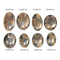 Cabochon din Andaluzit cu Gaura - Oval - 25-35x16-34x4-7 mm - 1 Buc