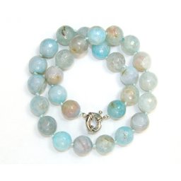 Colier din Agata Colorata Rotunda Fatetata 14x14 mm - Accesorii de Metal