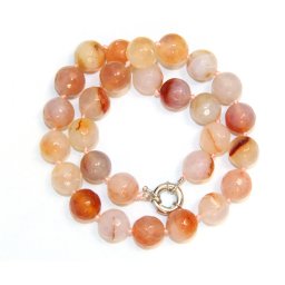 Colier din Agata Colorata Rotunda Fatetata 14x14 mm - Accesorii de Metal