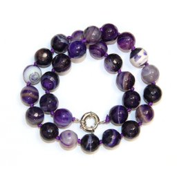 Colier din Agata Colorata Rotunda Fatetata 14x14 mm - Accesorii de Metal