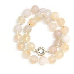 Colier din Agata Rotunda Fatetata 14x14 mm - Accesorii de Metal