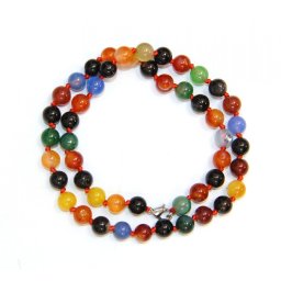 Colier din Agata Colorata Rotunda 8x8 mm - Accesorii de Metal