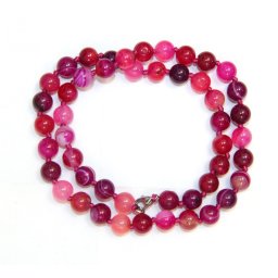 Colier din Agata Colorata Rotunda 8x8 mm - Accesorii de Metal