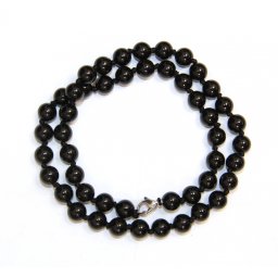 Colier din Onix Negru Rotund 8x8 mm - Accesorii de Metal