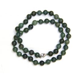 Colier din Agata Muschi Rotunda 8x8 mm - Accesorii de Metal