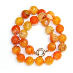 Colier din Agata Colorata Rotunda Fatetata 14x14 mm - Accesorii de Metal