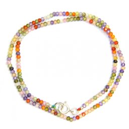 Colier din Zircon Mixt Disc Fatetat 2x3 mm - Accesorii Argint 925 - 1 Buc