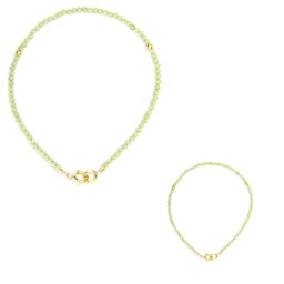 Bratara din Olivina Rotunda Fatetata 3x3mm - Diametru 54 mm - Accesorii Gold Filled - 1 Buc