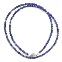 Colier din Sodalit Rotubd Fatetat 2,5x2,5 mm - Accesorii de Argint 925 - 1 Buc