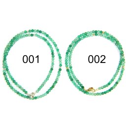 Colier Onix Verde Rotund Fatetat 3x3 mm - Accesorii Argint 925 - Gold Filled