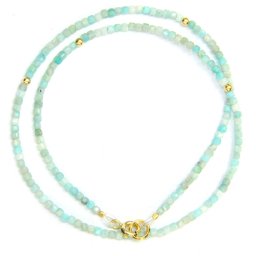 Colier din Amazonit Cub Fatetat 2x2 mm - Accesorii de Gold Filled