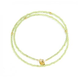 Colier din Olivina Rotund Fatetata 2x2 mm - Accesorii de Gold Filled - 1 Buc