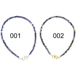 Bratara din Sodalit Rotund Fatetat 2x2 mm - Diametru 54 mm - Accesorii Gold Filled - Argint 925 - 1 Buc