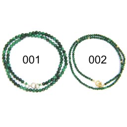 Colier din Malachit Rotund Fatetat 2,7-4 mm - Accesorii de Gold Filled - Argint 925 - 1 Buc