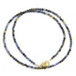 Colier din Sodalit Rotubd Fatetat 2,5x2,5 mm - Accesorii de Gold Filled - 1 Buc