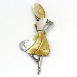 Brosa si Pandantiv din Sidef si Metal - 84 x 37 mm - (XXL)