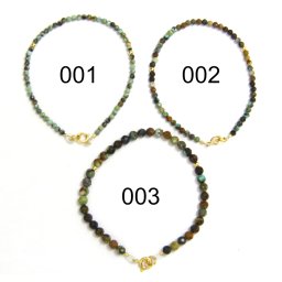 Bratara Turcoaz de Nepal Rotund Fatetat 2-4 mm - Diametru 54-58 mm - Accesorii Gold Filled - 1 Buc