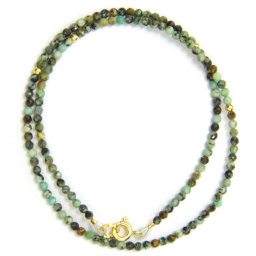 Colier din Turcoaz de Nepal Rotund Fatetat 2x2 mm - Accesorii Gold Filled - 1 Buc