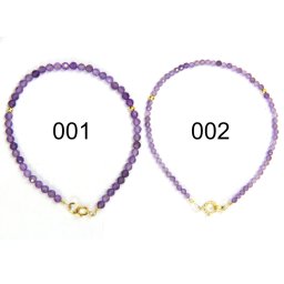 Bratara din Ametist Rotund Fatetat 2-3 mm - Diametru 54 mm - Accesorii Gold Filled - 1 Buc